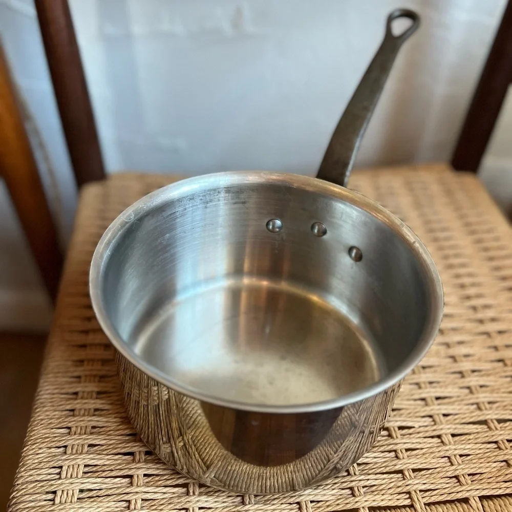 Vintage French Aluminum Saucepan Made in France | Iron Handle | Bistro Cookware